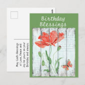 Rustikaler weißer Zaun florale Inspiration Geburts Postkarte (Vorne/Hinten)