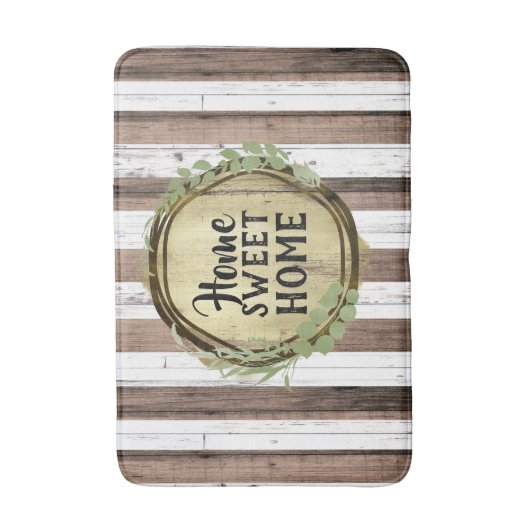 Rustikaler Weißholz- und Braunholz Botanischer Kru Badematte (Vorderseite Vertikal)