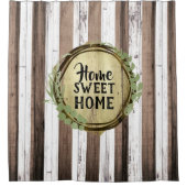 Rustikaler Weißholz- und Braunholz Botanischer Kru Duschvorhang (Vorderseite)