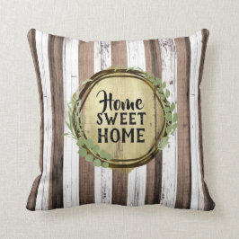 Rustikaler Weißholz- und Braunholz Botanischer Kru Kissen