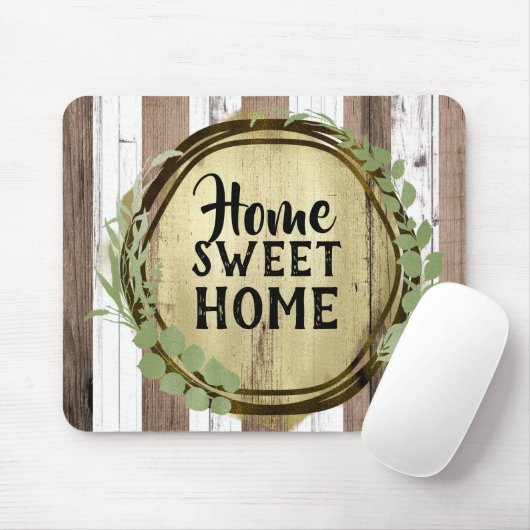 Rustikaler Weißholz- und Braunholz Botanischer Kru Mousepad (Mit Mouse)