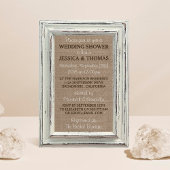 Rustikaler Weißrahmen & Burlap-Polterabend Einladung