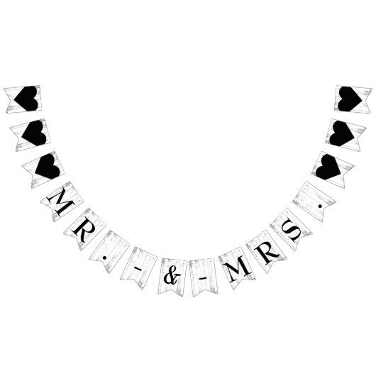 Rustikaler Weißwaldlandsitz Herr Mrs. Wedding Wimpelkette (Alle)