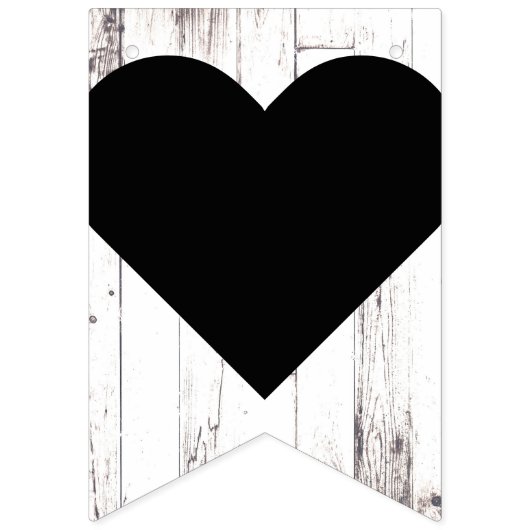 Rustikaler Weißwaldlandsitz Herr Mrs. Wedding Wimpelkette (Zweite Fahne)