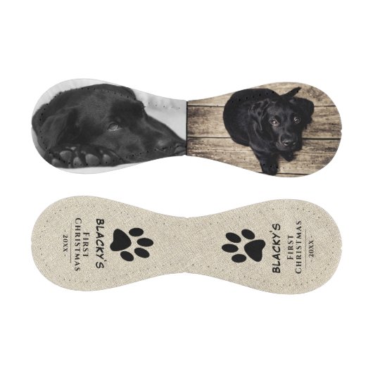 Rustikaler Welpen Erster Weihnachtshund Paw Foto C Baseball (Paneele)