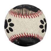 Rustikaler Welpen Erster Weihnachtshund Paw Foto C Baseball (Rückseite)