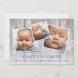 Rustikaler Weltfrieden 3 Fotos Feiertagskarte