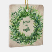 Rustikaler Weltfrieden Boxwood Wasserfarben Urlaub Keramikornament (Rechts)