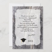 Rustikaler Western Abschluss Danke Karte (Rückseite)