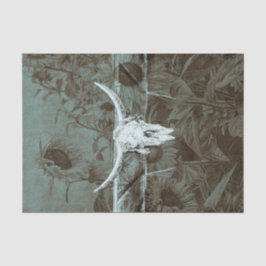 Rustikaler Western Aquamarin Braun Sonnenblumen Bu Seidenpapier