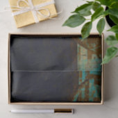 Rustikaler Western Aquamarin Brown Gold Vintag Bul Seidenpapier (Geschenk)