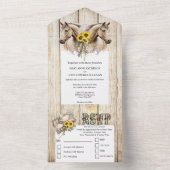 Rustikaler Western Aquarellpferde All In One Einladung (Innen Boden)