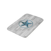 Rustikaler Western-Art-Stern (blau) Badematte (Schrägansicht)