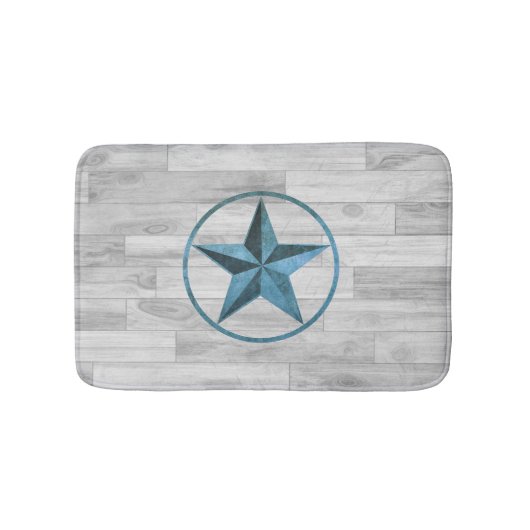 Rustikaler Western-Art-Stern (blau) Badematte (Vorderseite)
