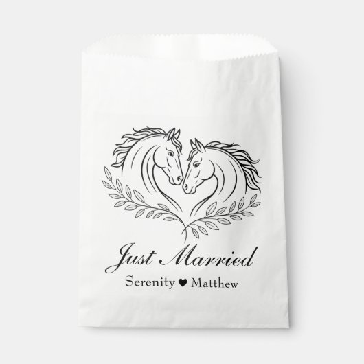 Rustikaler Western auf dem Pferderand nur verheira Geschenktütchen (Vorderseite)