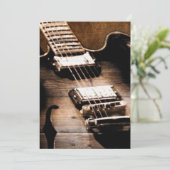 Rustikaler Western aus Stallholz Country Gitarre Einladung (Stehend Vorderseite)