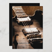 Rustikaler Western aus Stallholz Country Gitarre Einladung (Vorne/Hinten)