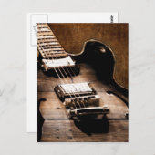 Rustikaler Western aus Stallholz Country Gitarre Postkarte (Vorne/Hinten)