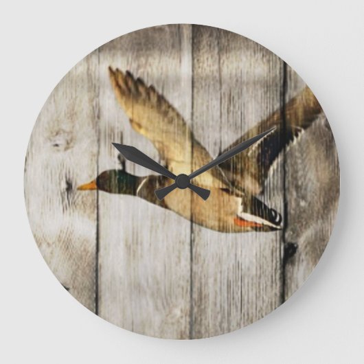 Rustikaler Western aus Stallholz Land fliegt Wilde Große Wanduhr (Vorderseite)