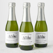 Rustikaler Western Barn Wedding Champagne Schaumweinetikett (Flaschen)