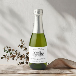 Rustikaler Western Barn Wedding Champagne Schaumweinetikett