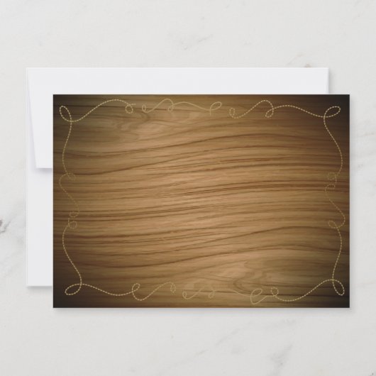 Rustikaler Western Barnholz Moderne Hochzeit Einladung (Rückseite)