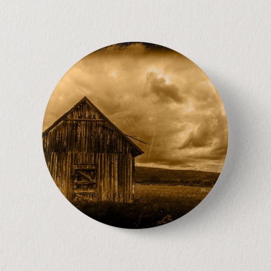 rustikaler Western Bauernhof Alte Scheune Button (Vorderseite)
