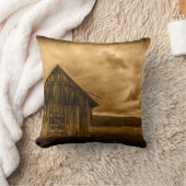 rustikaler Western Bauernhof Alte Scheune Kissen (Decke)