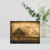 rustikaler Western Bauernhof Alte Scheune Postkarte (Stehend Vorderseite)