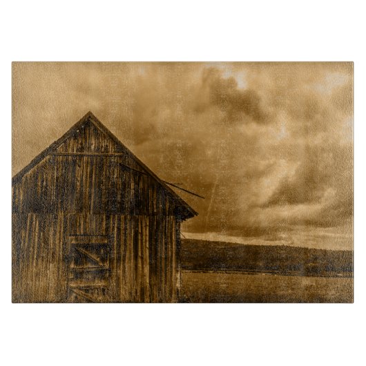 rustikaler Western Bauernhof Alte Scheune Schneidebrett (Vorderseite)