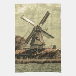 Rustikaler Western Bauernhof antike Windmühle Handtuch