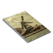 Rustikaler Western Bauernhof antike Windmühle Notizblock (Rechte Seite)