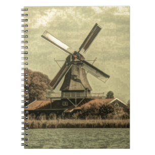 Rustikaler Western Bauernhof antike Windmühle Notizblock