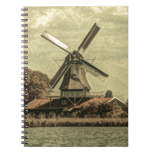 Rustikaler Western Bauernhof antike Windmühle Notizblock (Vorderseite)