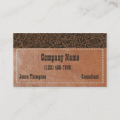 Rustikaler Western bearbeitetes Leder Visitenkarte (Vorderseite)