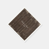 Rustikaler Western bedrückte Holzhochzeit Serviette (Ecke)