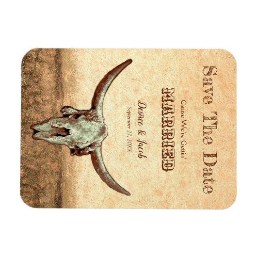 Rustikaler Western Beige Save the Date Magnet (Horizontal)