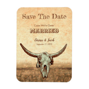 Rustikaler Western Beige Save the Date Magnet
