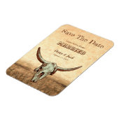 Rustikaler Western Beige Save the Date Magnet (Linke Seite)