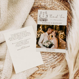 Rustikaler Western Boho Horseshoe Wedding Dankeskarte