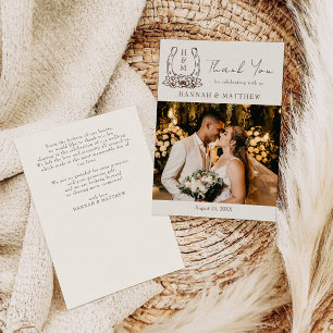 Rustikaler Western Boho Horseshoe Wedding Dankeskarte