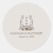 Rustikaler Western Boho Horseshoe Wedding Runder Aufkleber (Vorderseite)