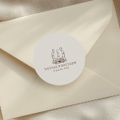 Rustikaler Western Boho Horseshoe Wedding Runder Aufkleber