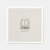 Rustikaler Western Boho Horseshoe Wedding Serviette (Vorderseite)