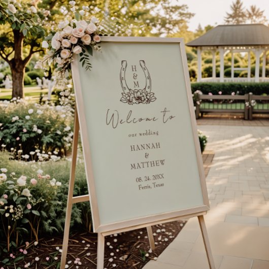 Rustikaler Western Boho Wedding Begrüßungszeichen Poster