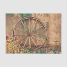 Rustikaler Western Brawn Green Wagon Wheel Art