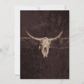 Rustikaler Western Brown Bull Skull Ankündigung (Rückseite)