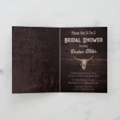 Rustikaler Western Brown Bull Skull Einladung (Innenseite)
