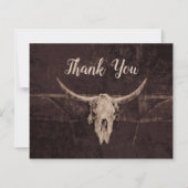 Rustikaler Western Brown Bull Skull Hochzeitbudget (Vorderseite)