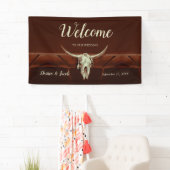 Rustikaler Western Brown Country Bull Skull Willko Banner (Insitu)